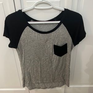 women’s black and grey shirt